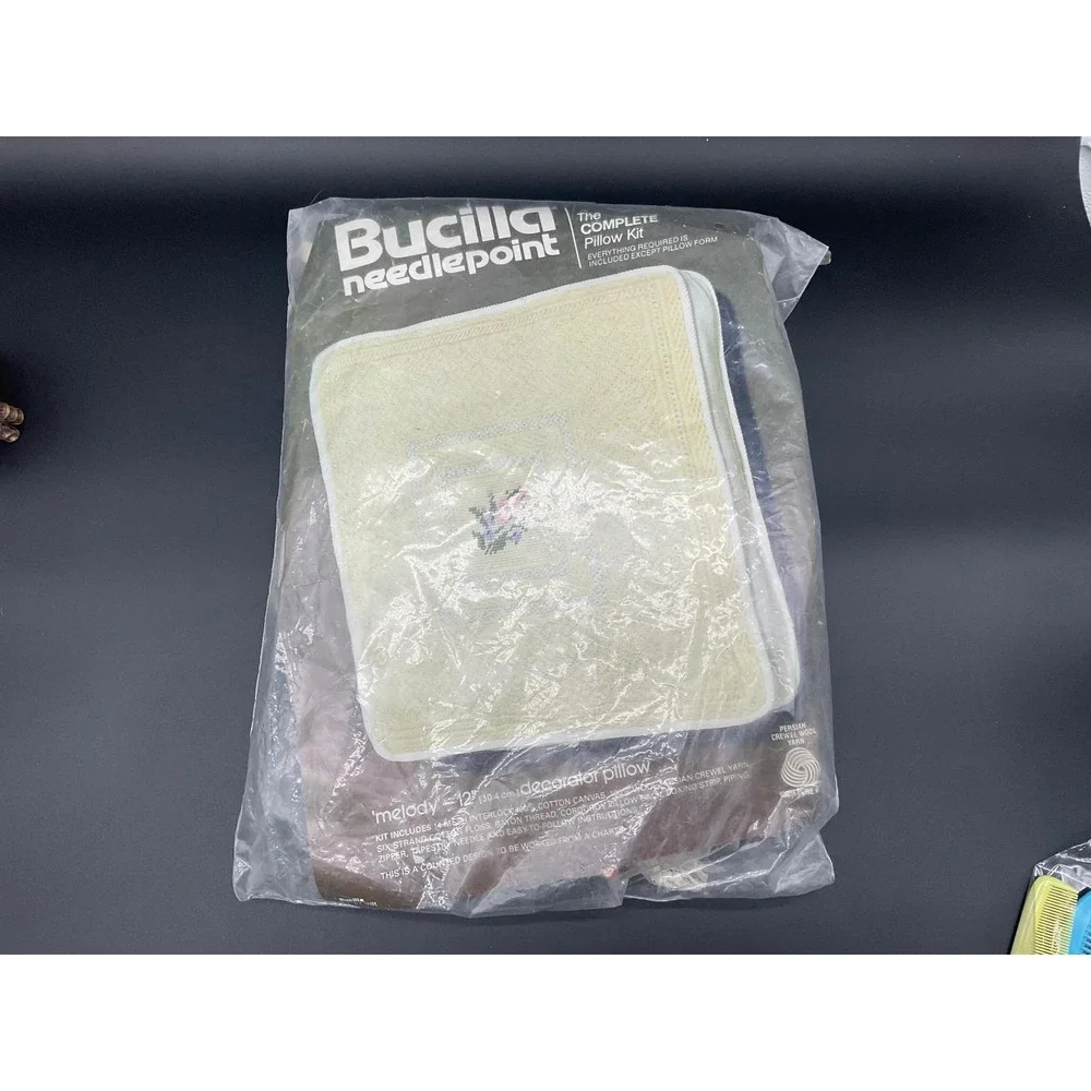 Vintage‎ Bucilla Needlepoint Pillow Kit Melody 12
